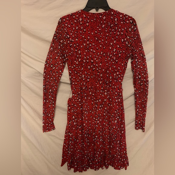✨⚡️💥Sanctuary Emma Cheetah Print Wrap Dress Red Xs - Picture 13 of 14